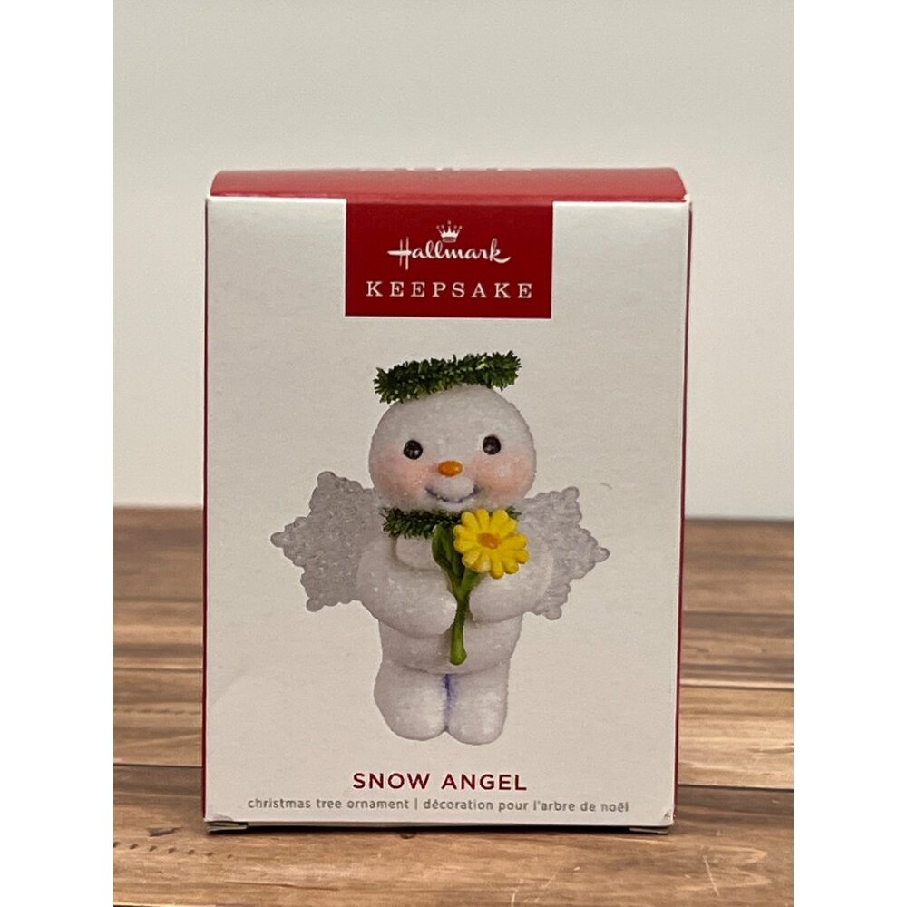 2022 HALLMARK KEEPSAKE ORNAMENT QG02266 SNOW ANGEL SNOWMAN WITH DAISY & HALO